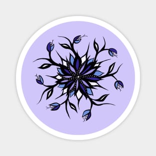 Weird Kaleidoscope Flower Mandala With Teeth Magnet